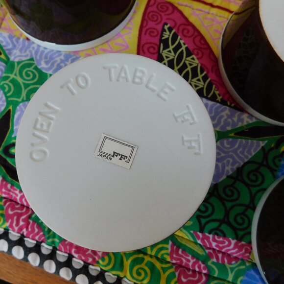 NIB Fitz & Floyd 4 La Ronde mod brown porcelain oven / table ramekin baking dish - Picture 6 of 15